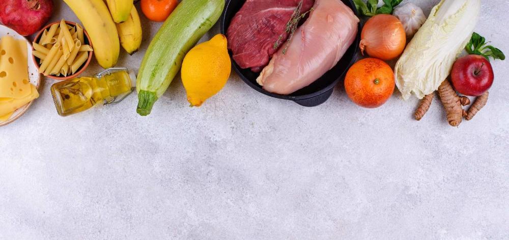 The different products that make up the Mediterranean diet.