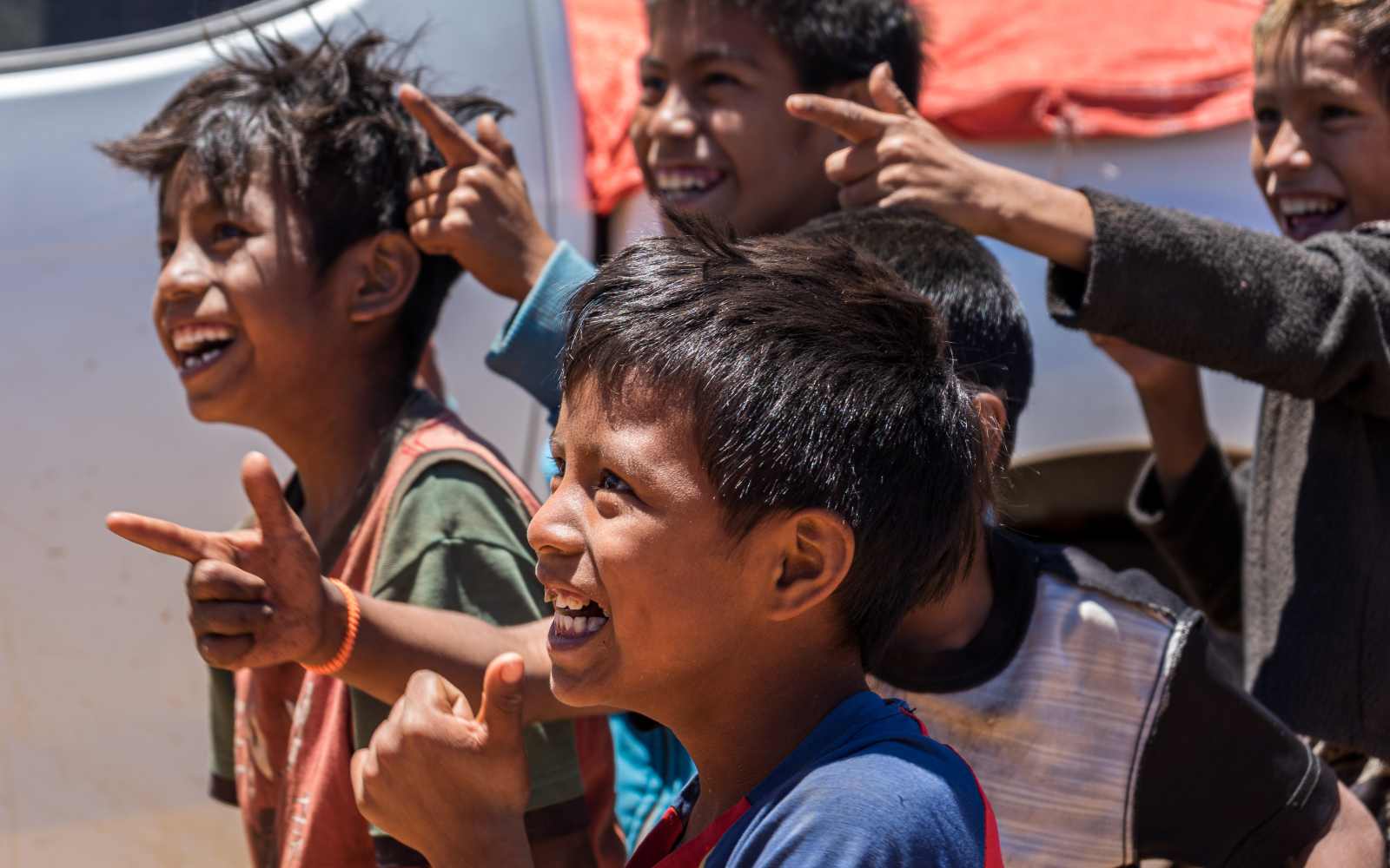 Niños sonriendo de Paraguay